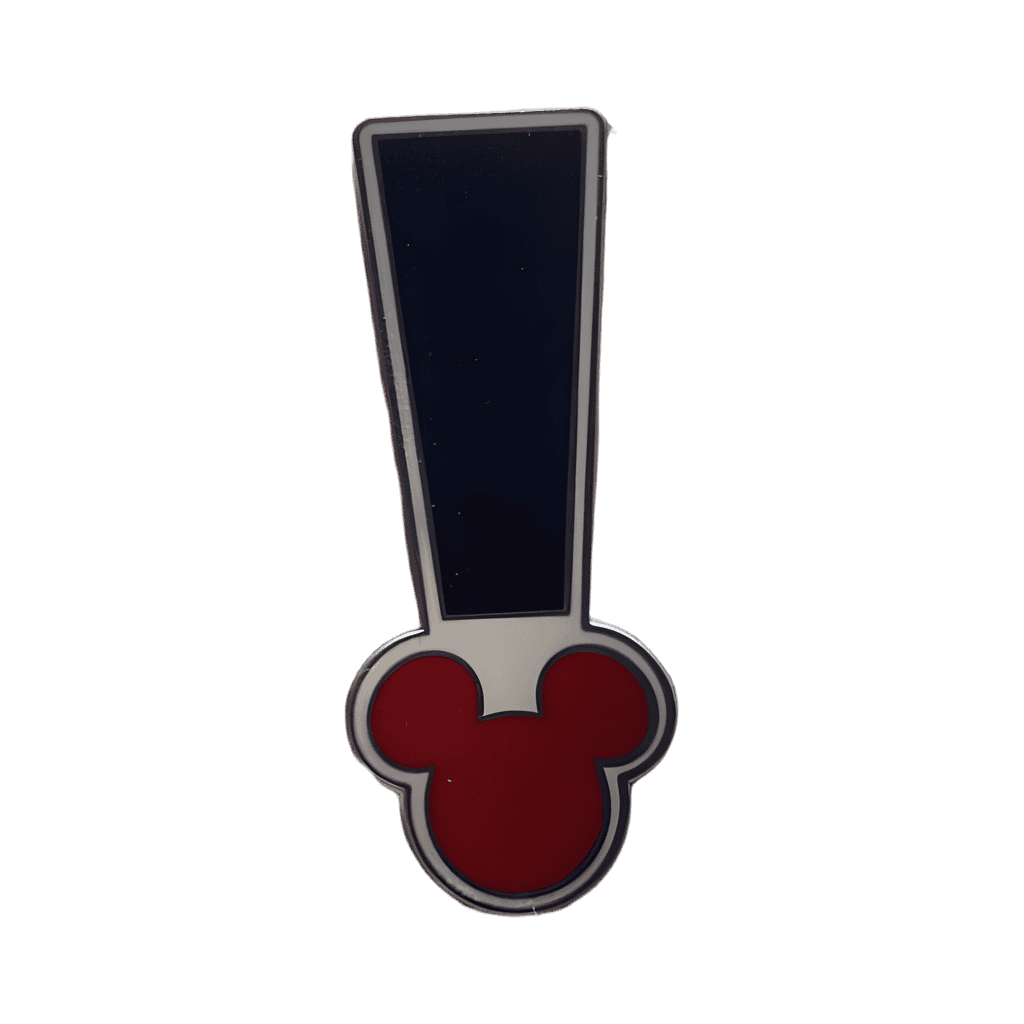 Black Exclamation Mark With Red Mickey Disney pin