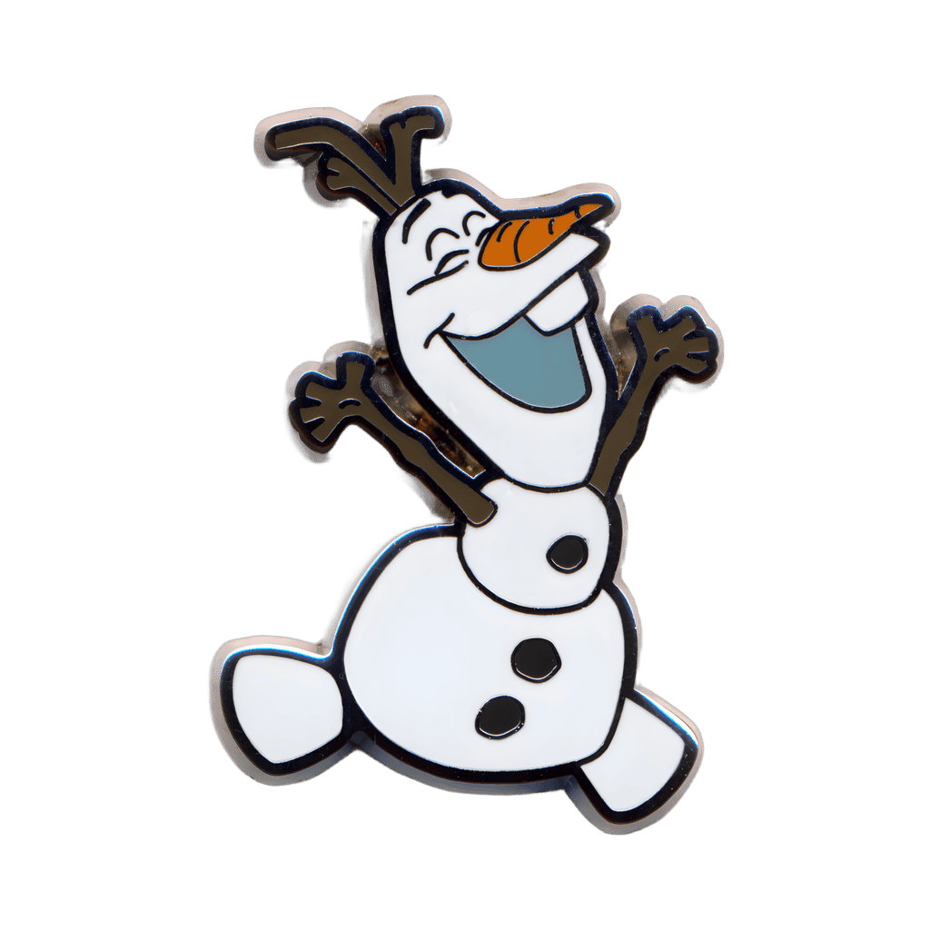 Olaf Jumping with Eyes Shut Disney pin