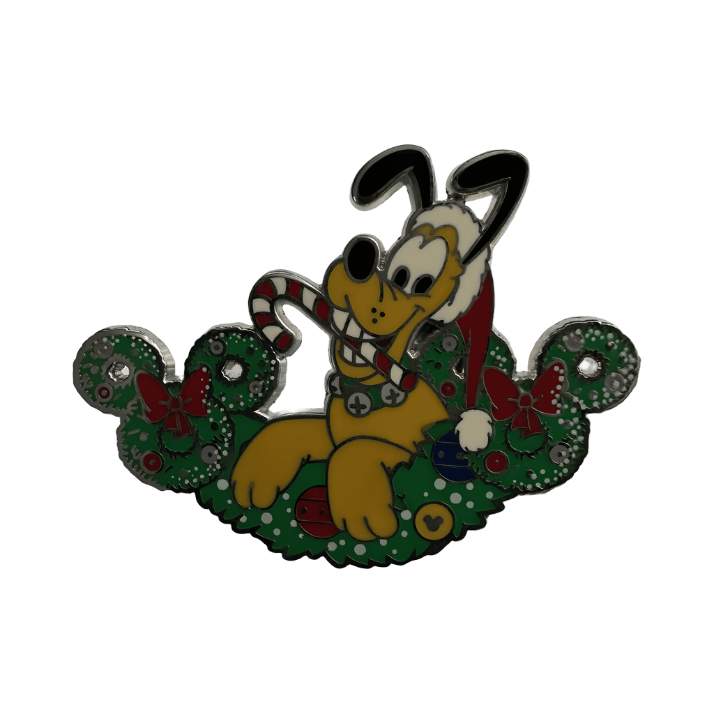 Santa Pluto with Candy Cane Disney pin