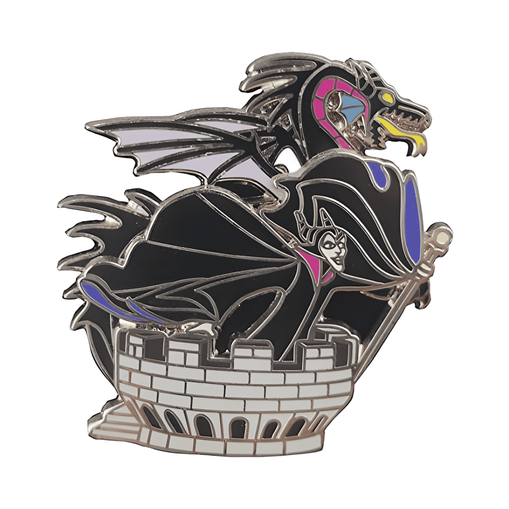 Maleficent and Dragon on Tower Disney pin