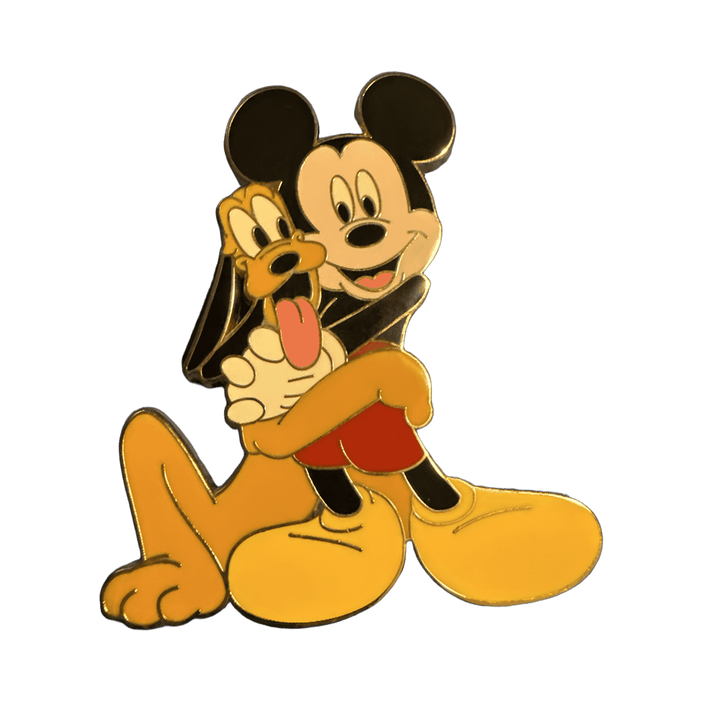 Mickey hugging Pluto Disney pin