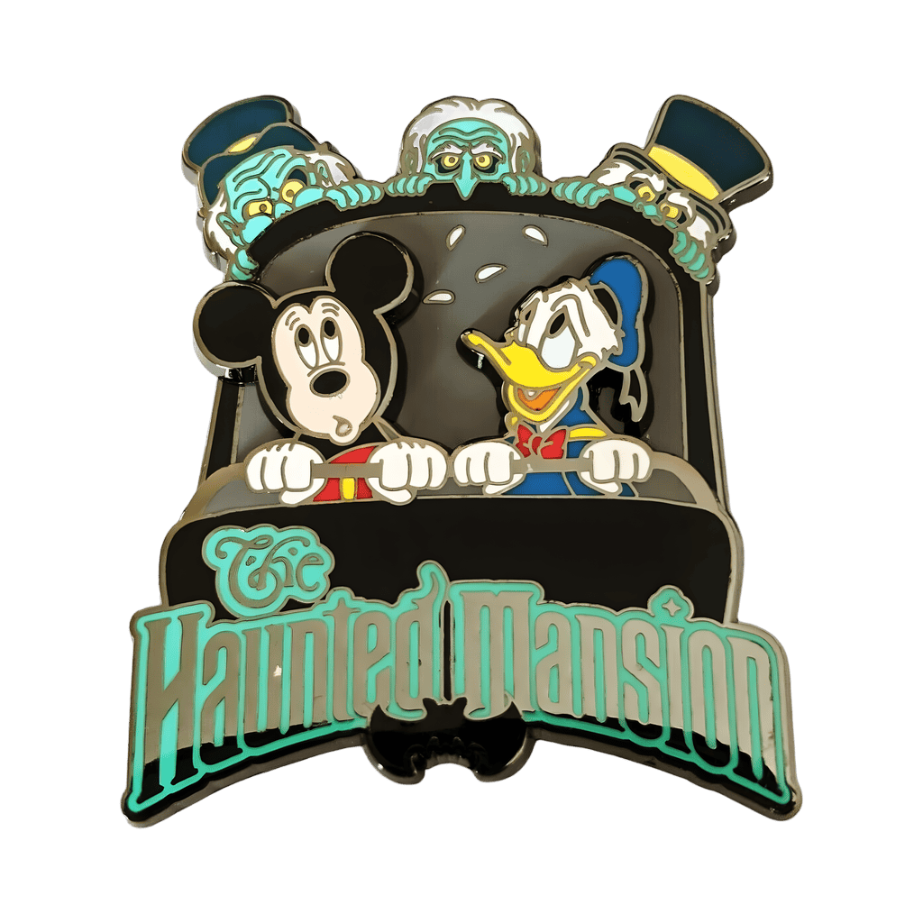 Mickey and Donald Duck in Doombuggy with Hitchhiking Ghosts Disney pin