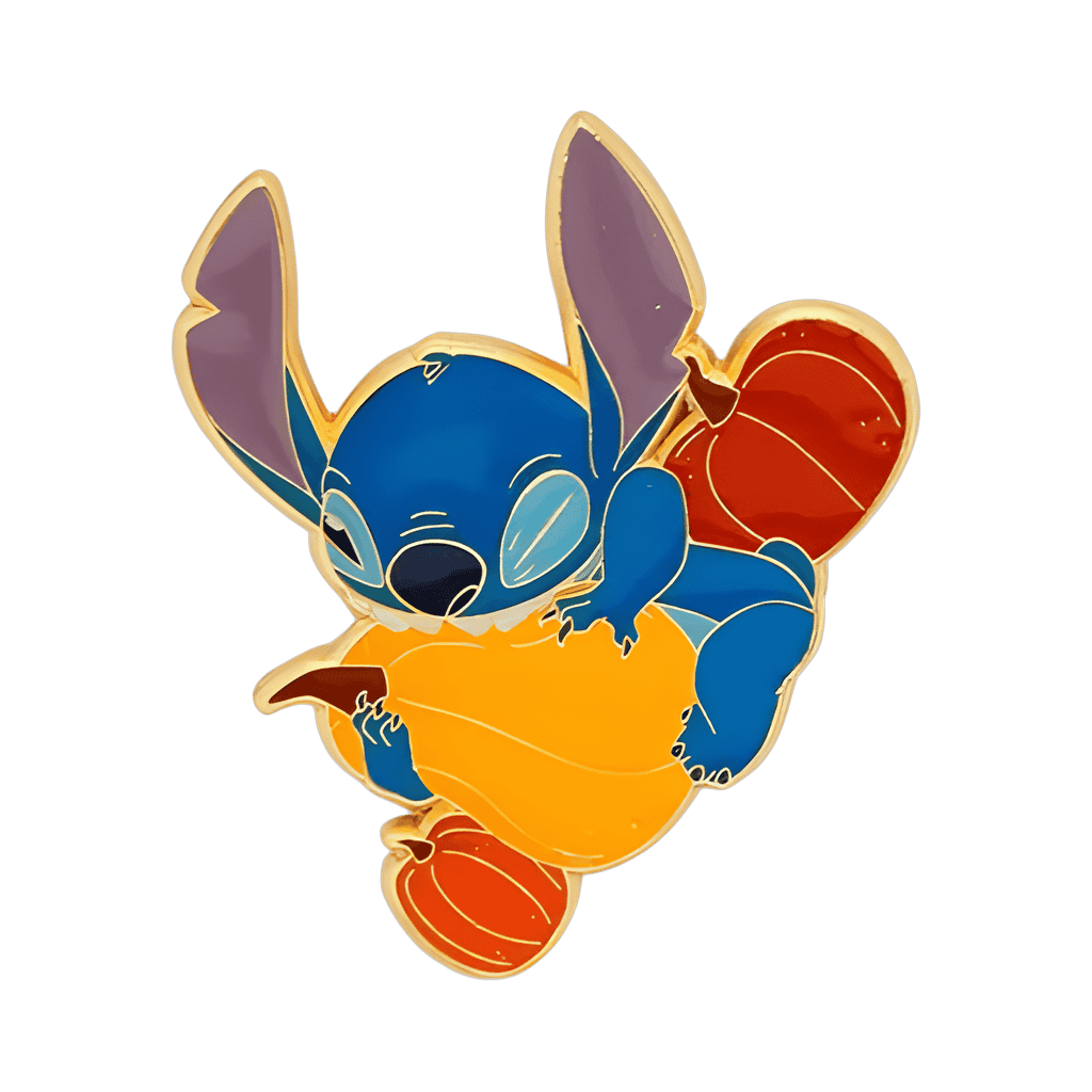Stitch Biting Pumpkin Disney pin