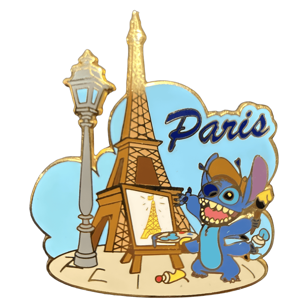 Stitch Painting the Eiffel Tower Disney pin