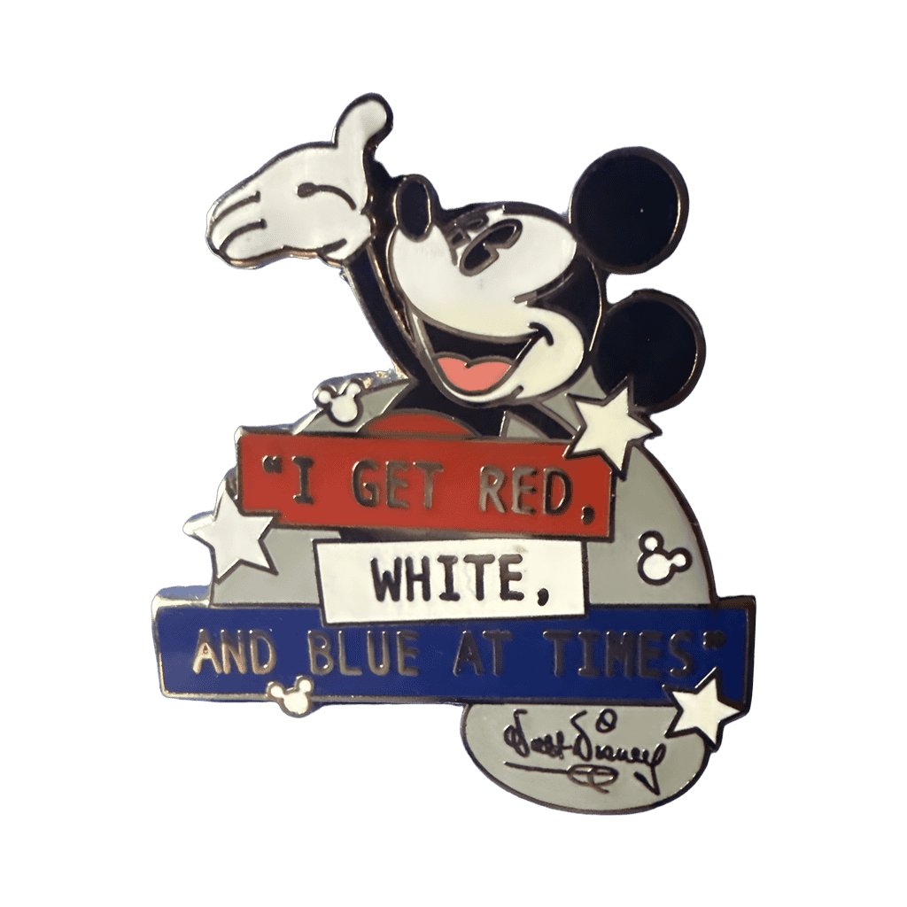 I get red, white, and blue at times - Mickey Mouse Disney pin