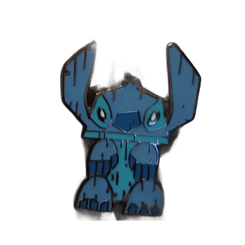 Blue Woodgrain Tiki Stitch Disney pin