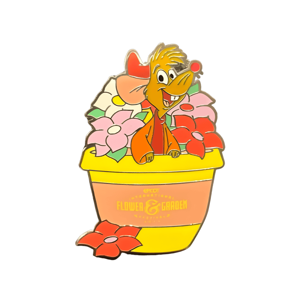 Jaq in Flower Pot Disney pin