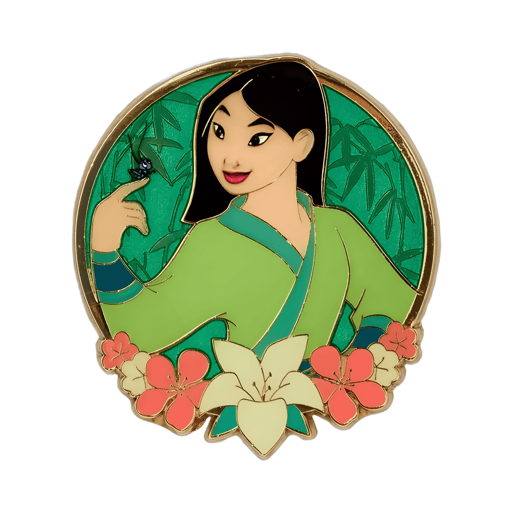 Mulan and Cri-Kee with Flowers Disney pin