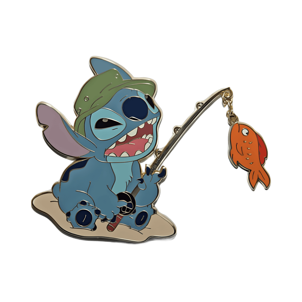 Stitch fishing Disney pin