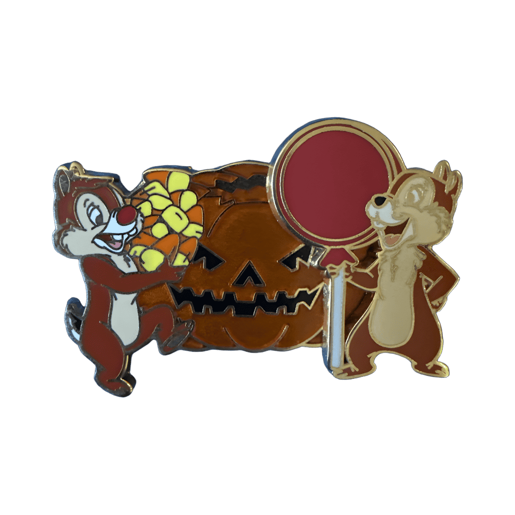 Chip & Dale w/ Candy & Pumpkin Disney pin