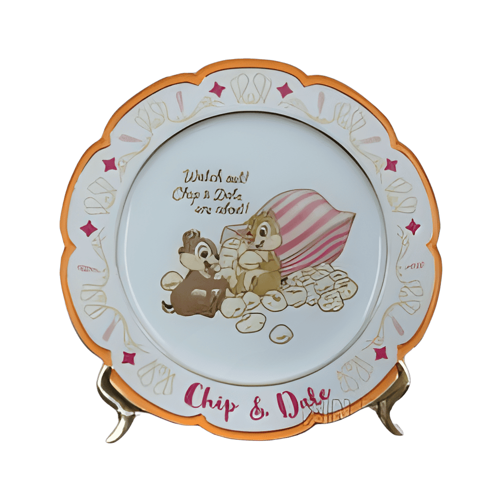 Chip and Dale Orange Plate Popcorn Disney pin