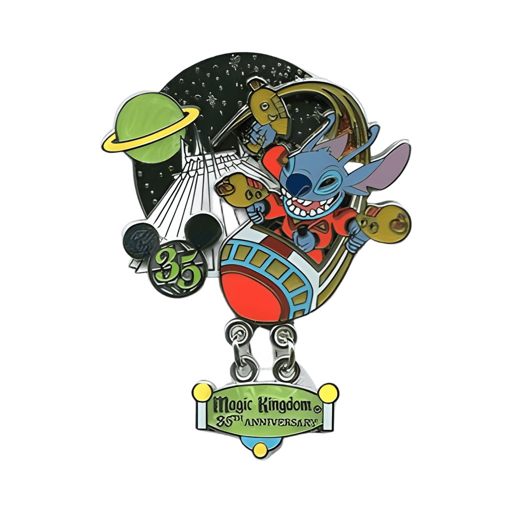 Stitch on Space Mountain Disney pin