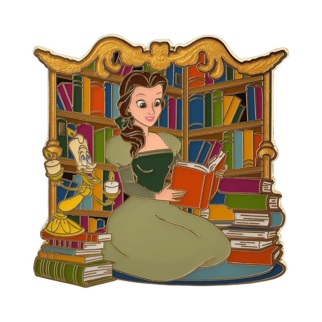 Belle Green Dress Library Disney pin