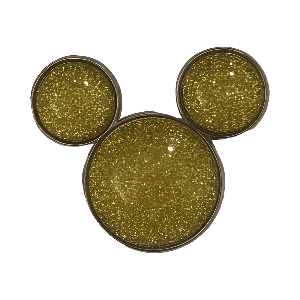 Gold Glitter Mickey Head Disney pin
