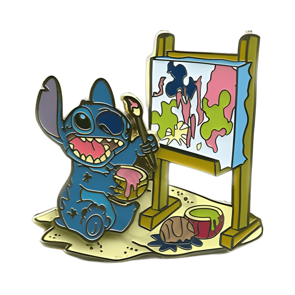 Stitch Painting an Abstract Painting Disney pin