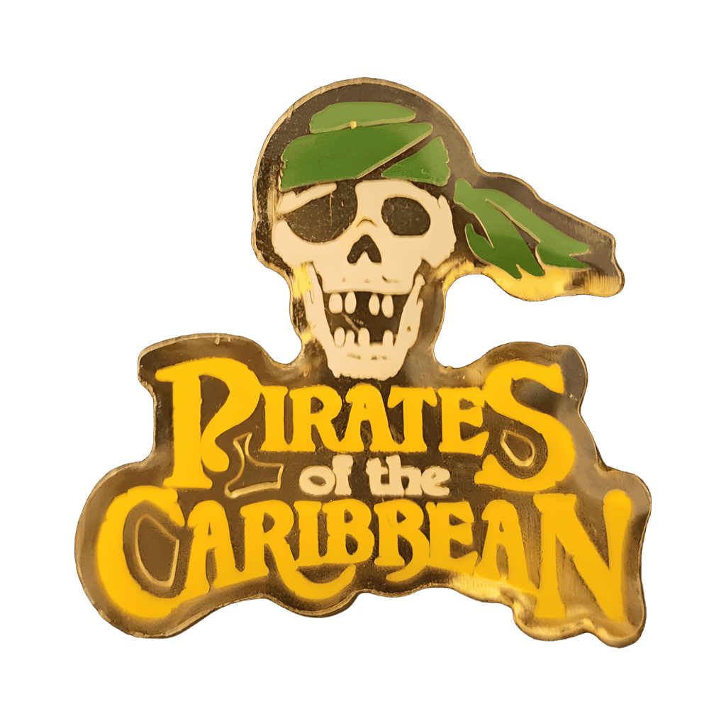 Pirates of the Caribbean Logo - Skull with Green Bandana Disney pin