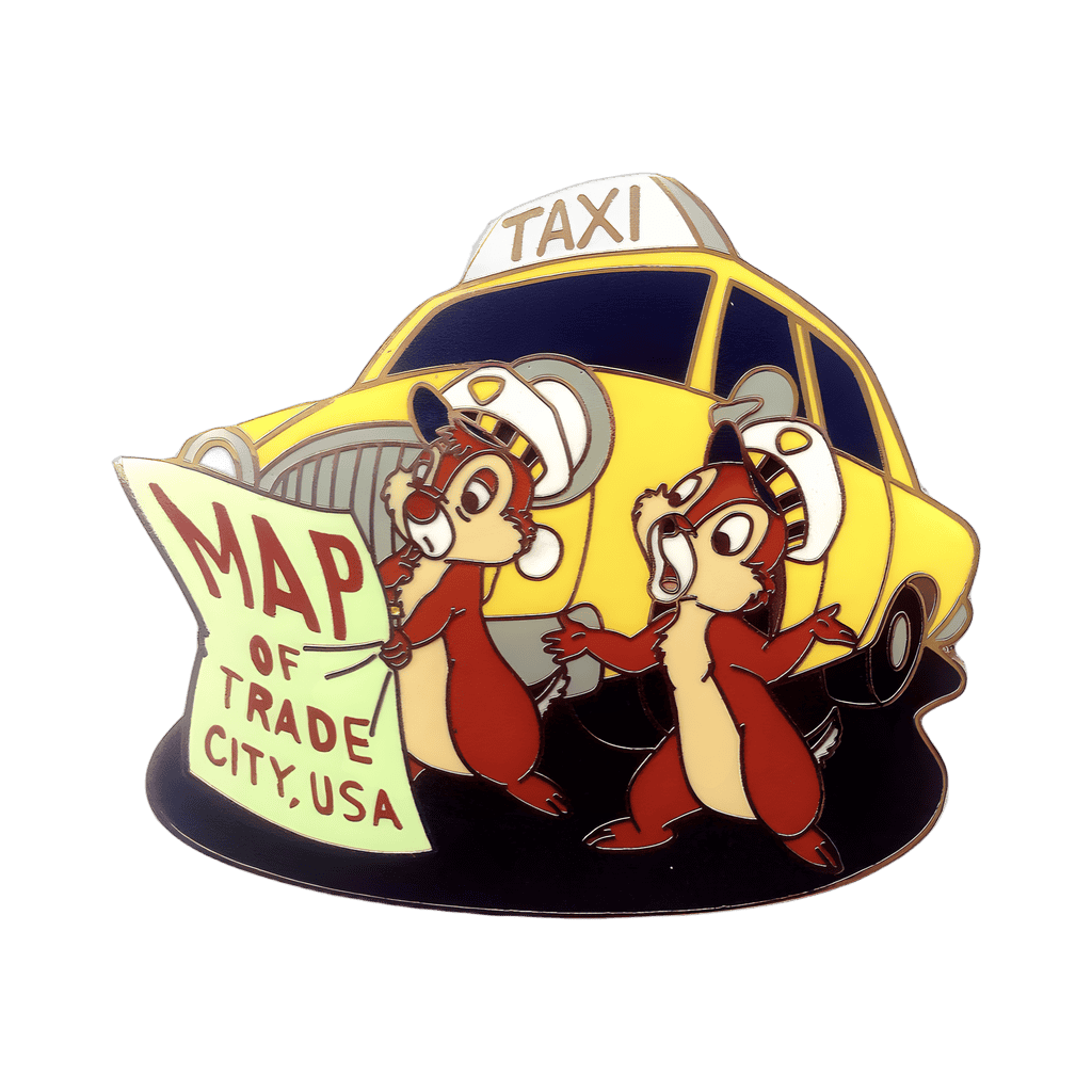 Chip and Dale with taxi Disney pin