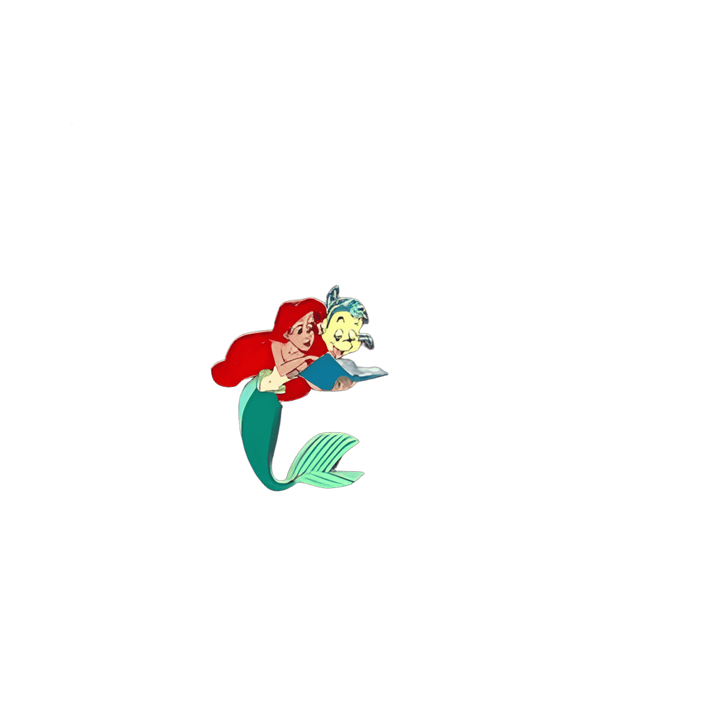 Ariel and Flounder with Book Disney pin