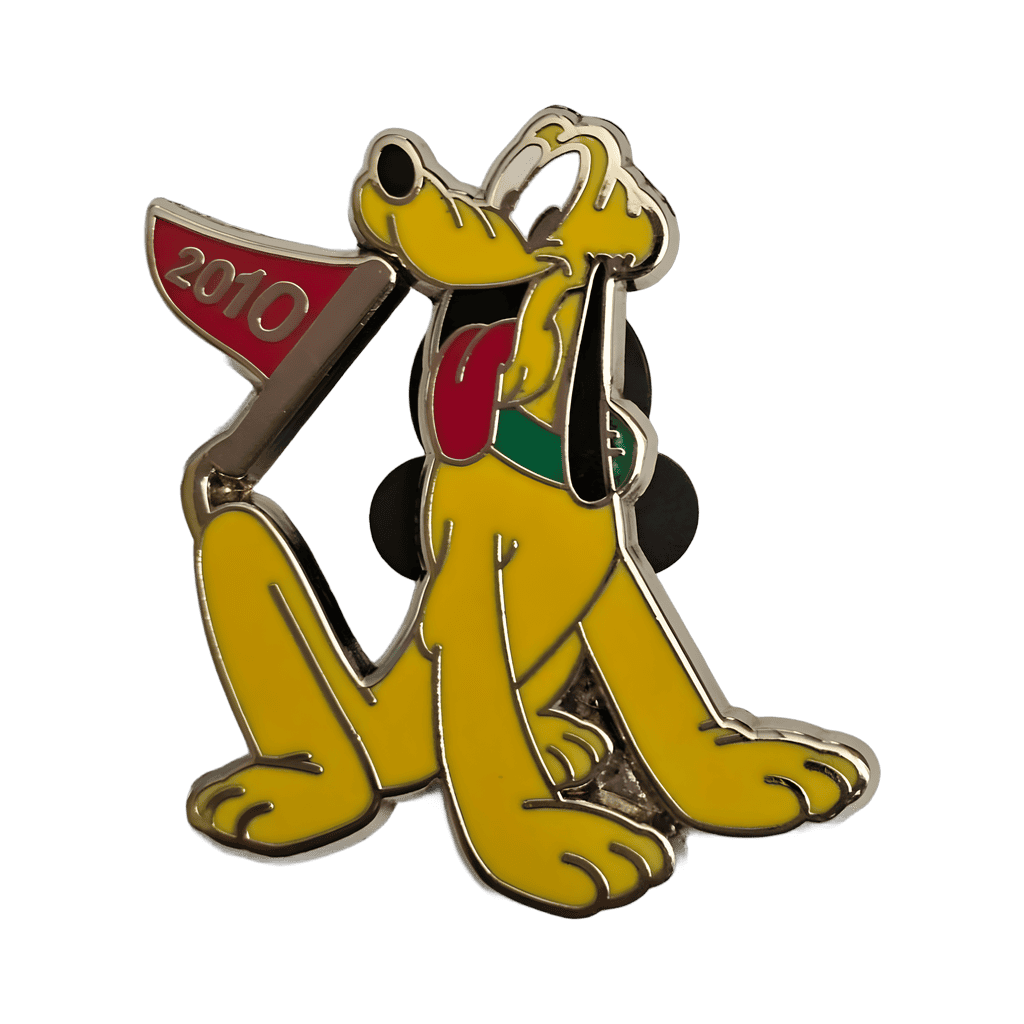 Pluto Holding Red Pennant Flag Disney pin