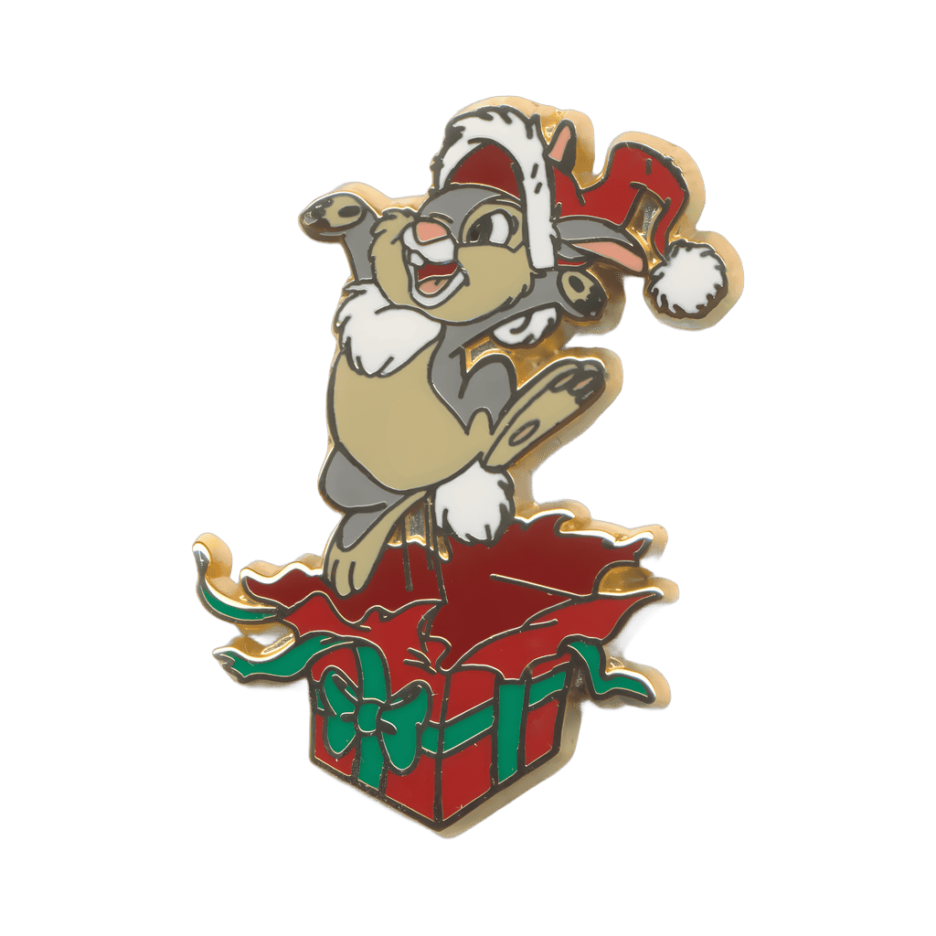 Thumper Popping out of a Present Disney pin