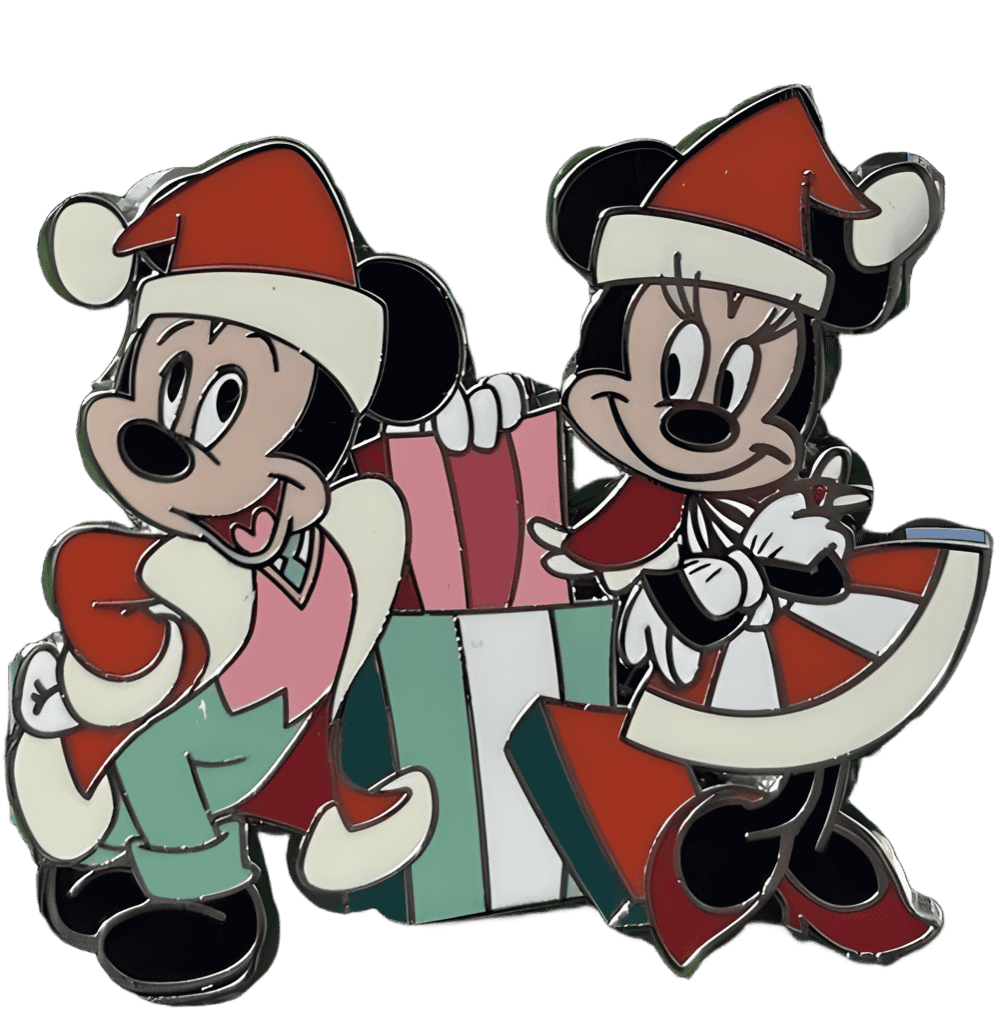 Mickey & Minnie with pile of presents Disney pin