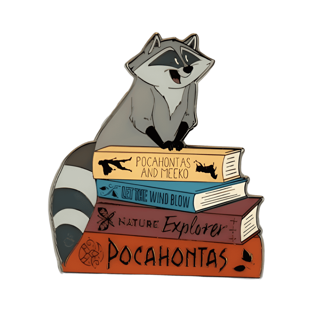 Meeko on Pocahontas Book Stack Disney pin