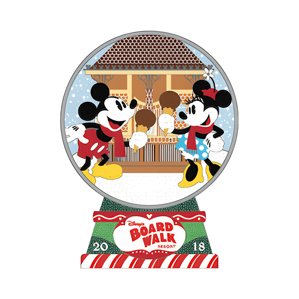 Boardwalk Resort Snow Globe- Mickey & Minnie Disney pin