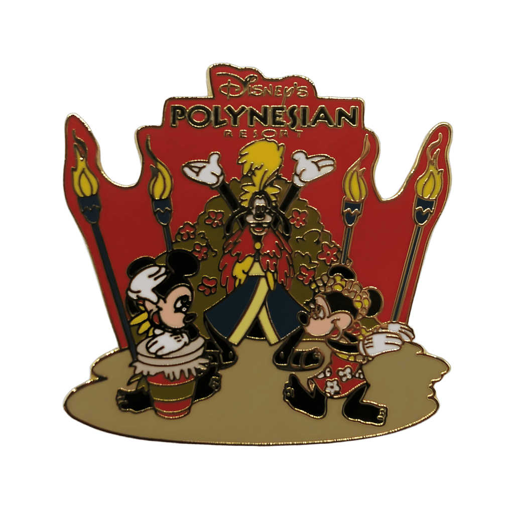 Mickey Minnie and Goofy at a Luau with Torches Disney pin