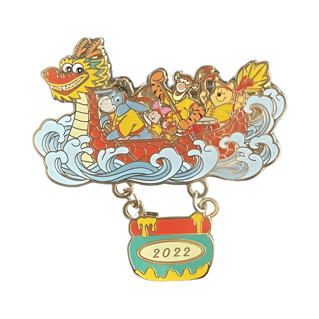 Eeyore, Piglet, Tigger & Pooh in a Dragon Boat - 2022 Disney pin