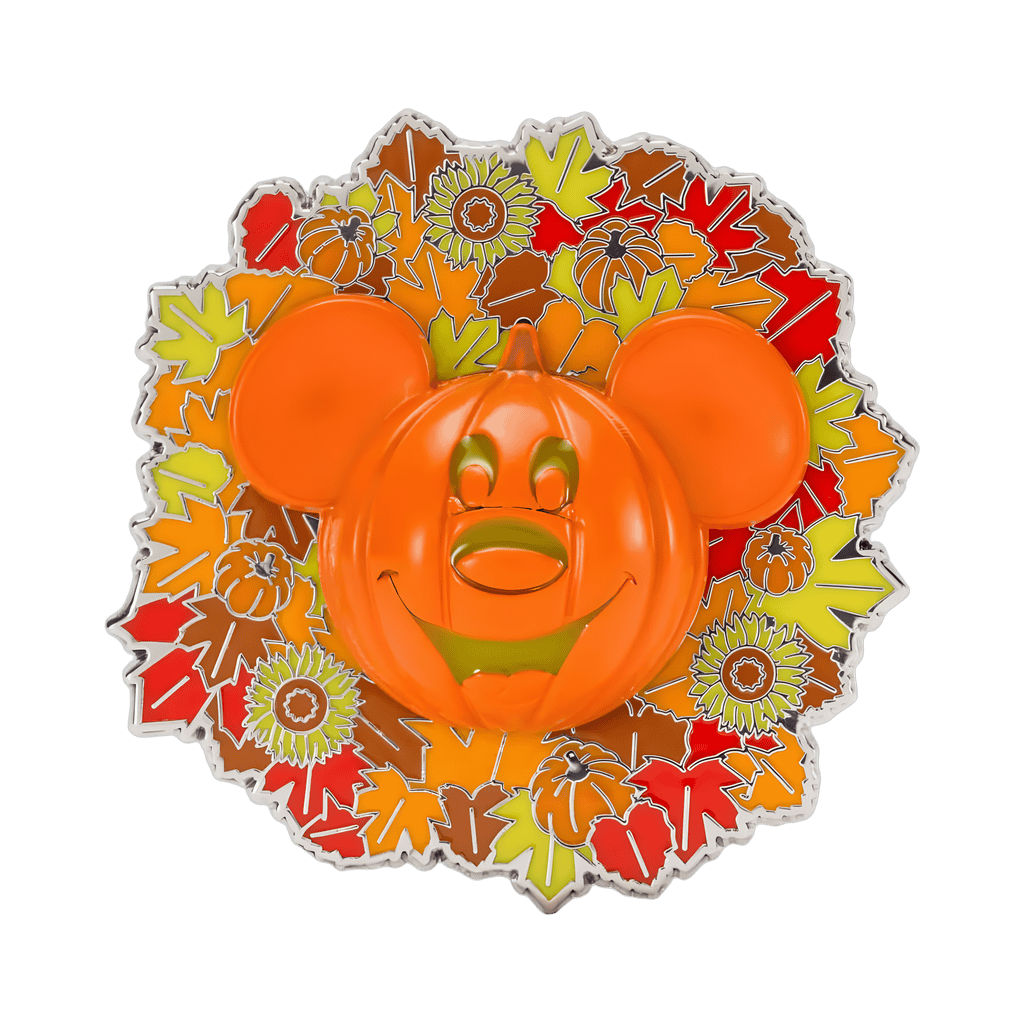 Mickey Mouse Jack-o'-Lantern Wreath Light-Up Halloween Pin Disney pin