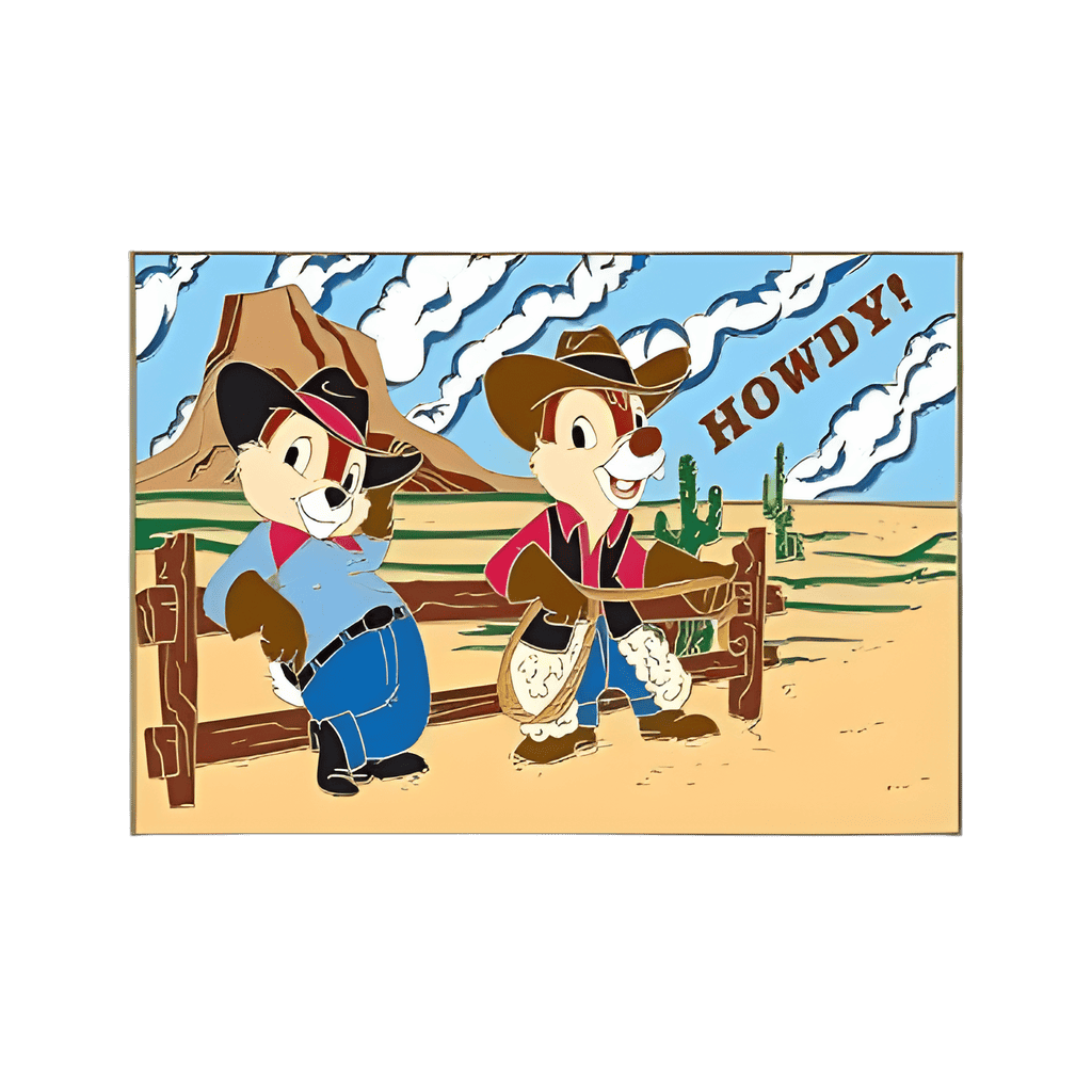 Chip and Dale as Cowboys in the Old West Disney pin
