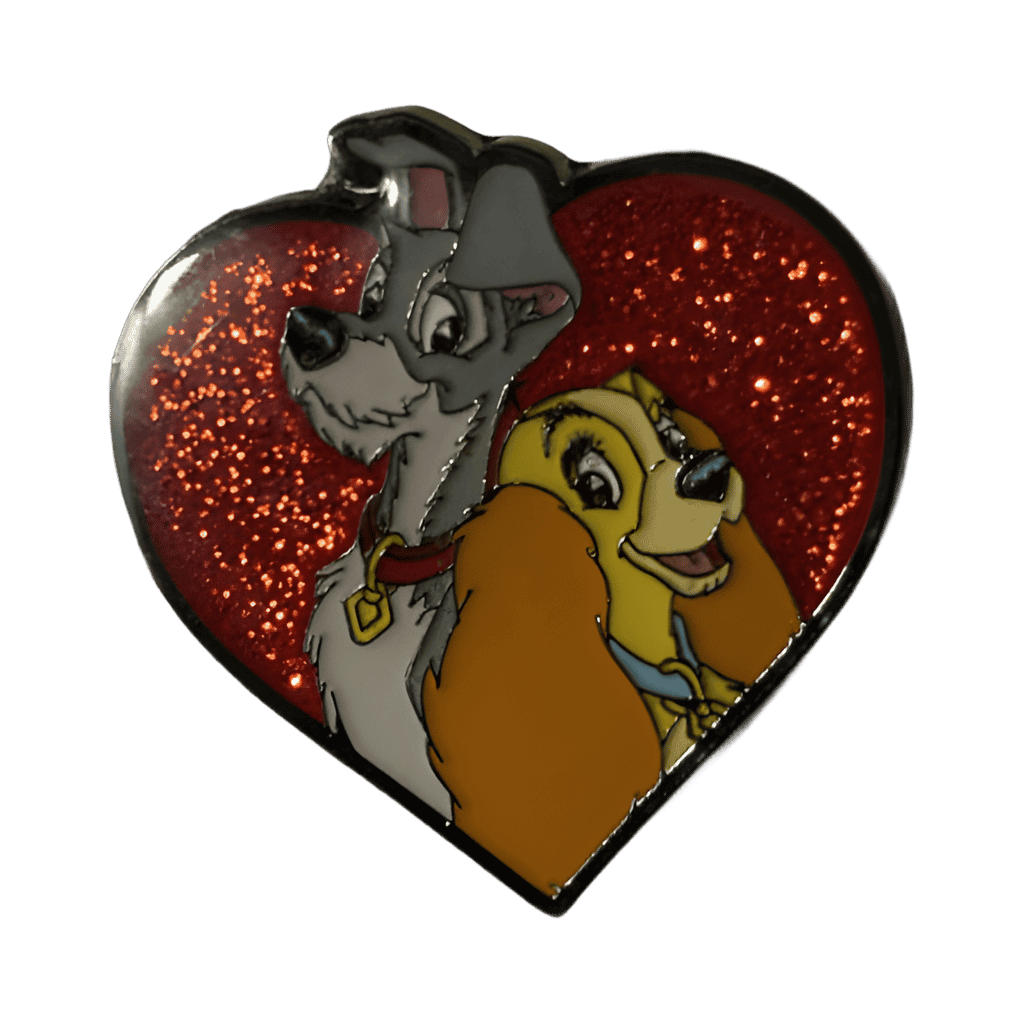 Lady and the Tramp heart Disney pin