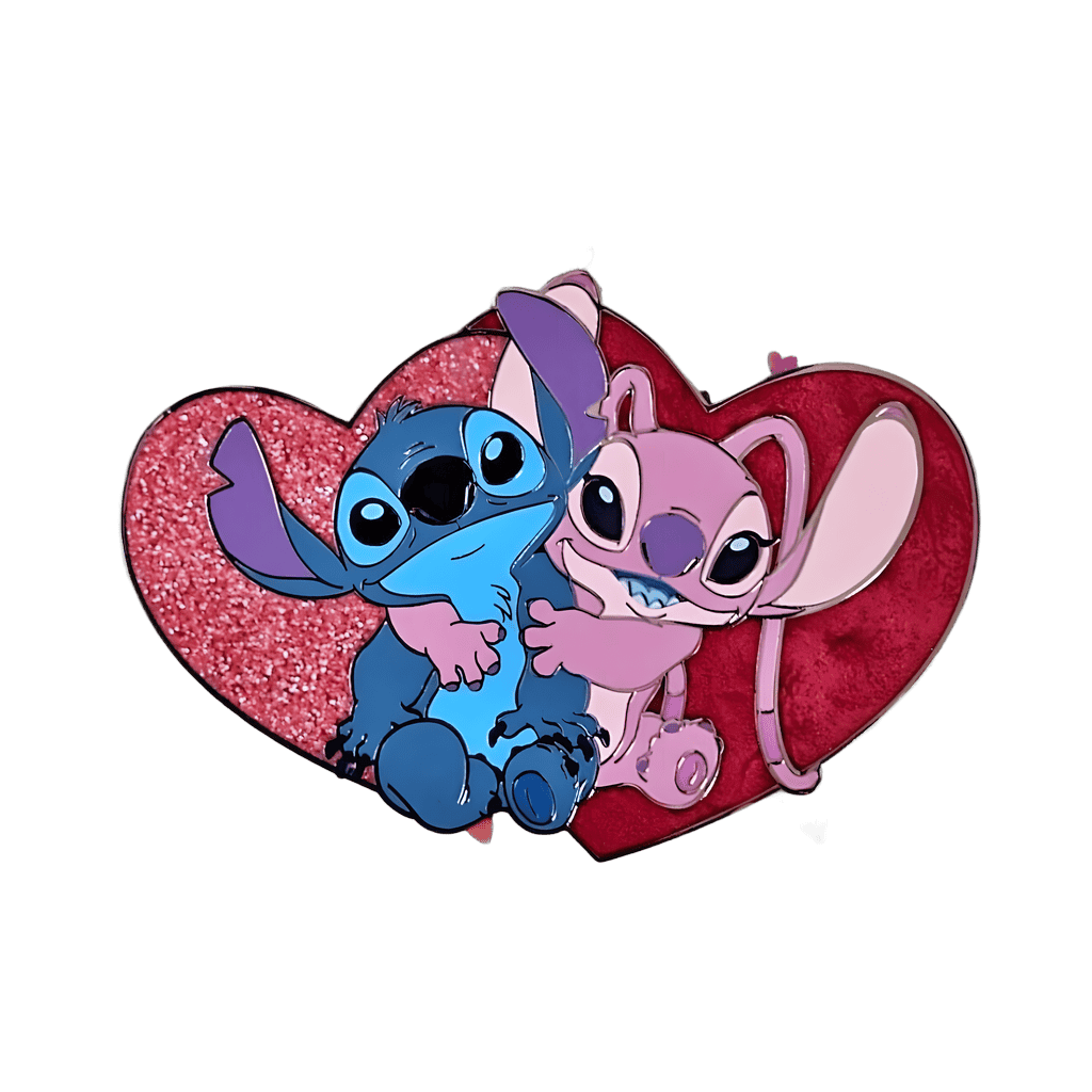Stitch and Angel in hearts Disney pin