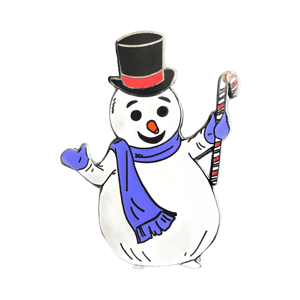 Snowman with Candy Cane Disney pin