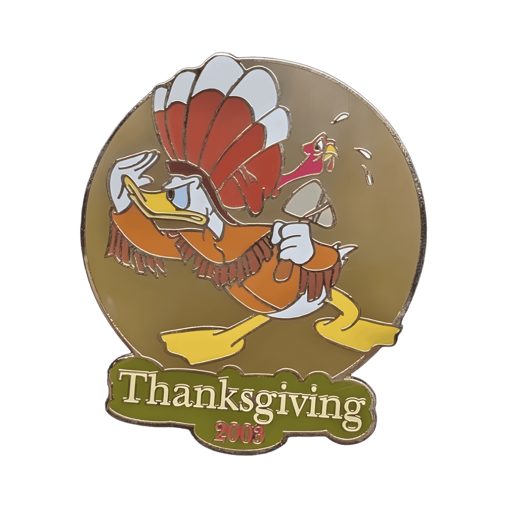 Donald Holding a Tomahawk with a Turkey Disney pin