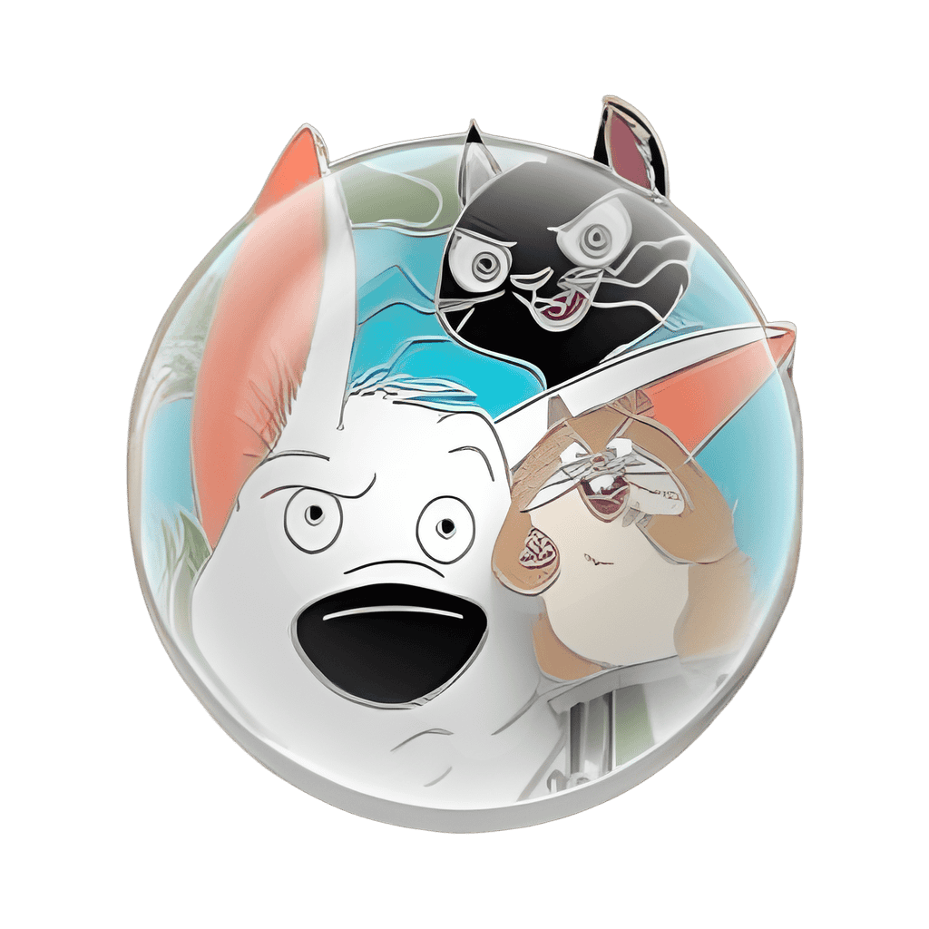 Bolt and Mittens  looking through Rhino's Bubble Disney pin