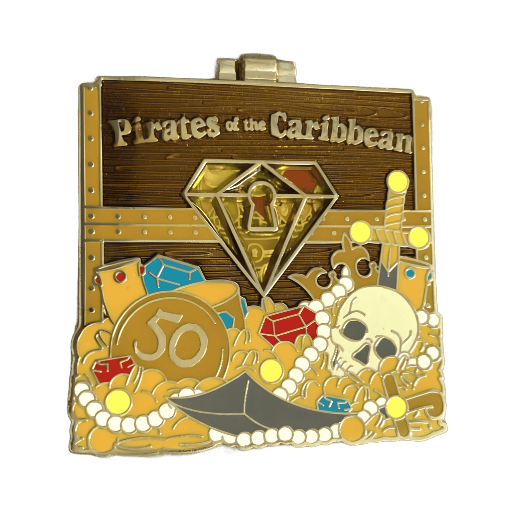 Hinged Treasure Chest Yellow Gem (Hat Pirate) Disney pin