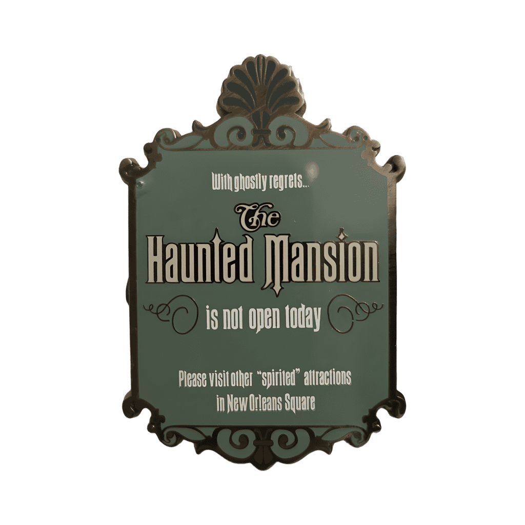 Haunted Mansion not open today sign Disney pin