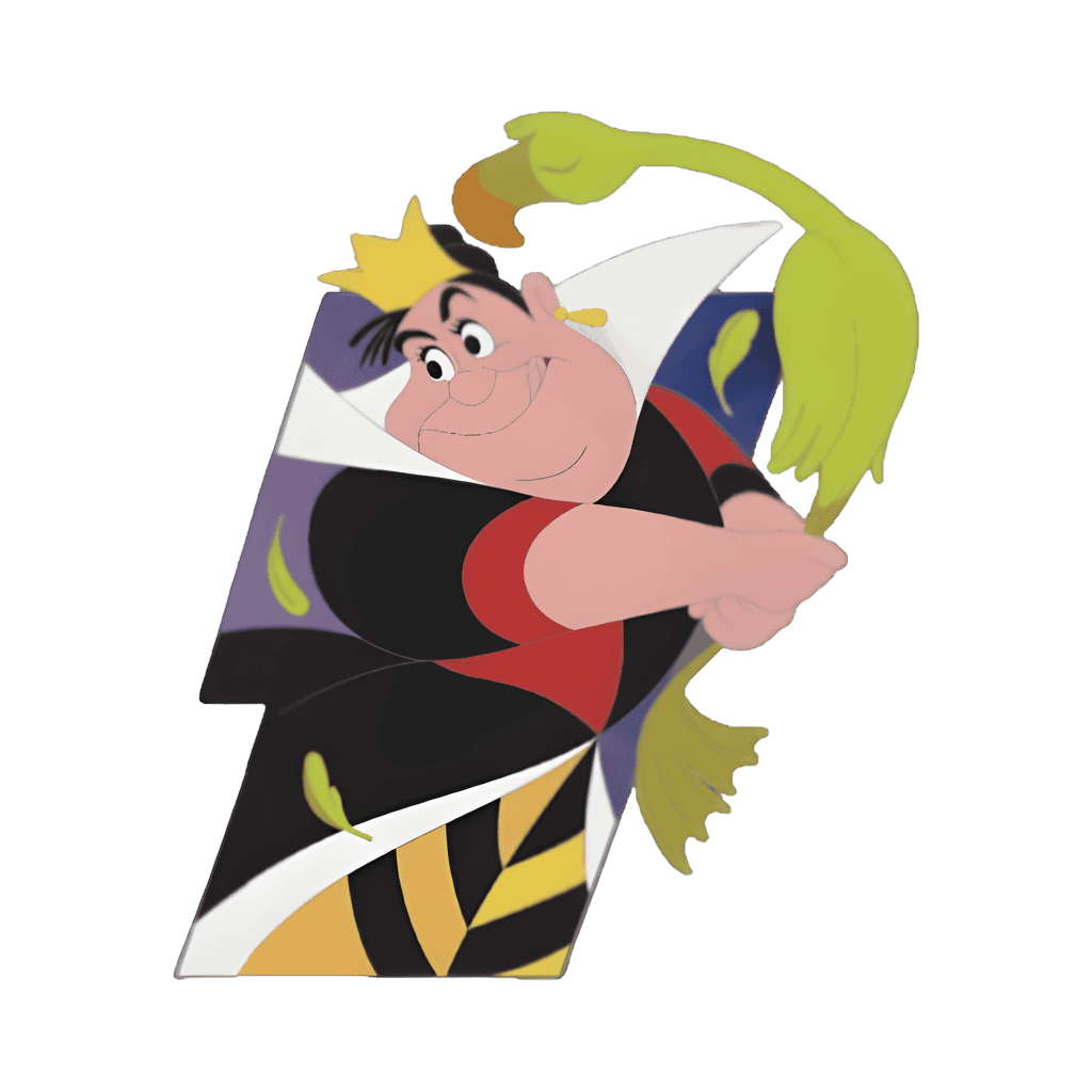 The Queen of Hearts with Green Flamingo Disney pin