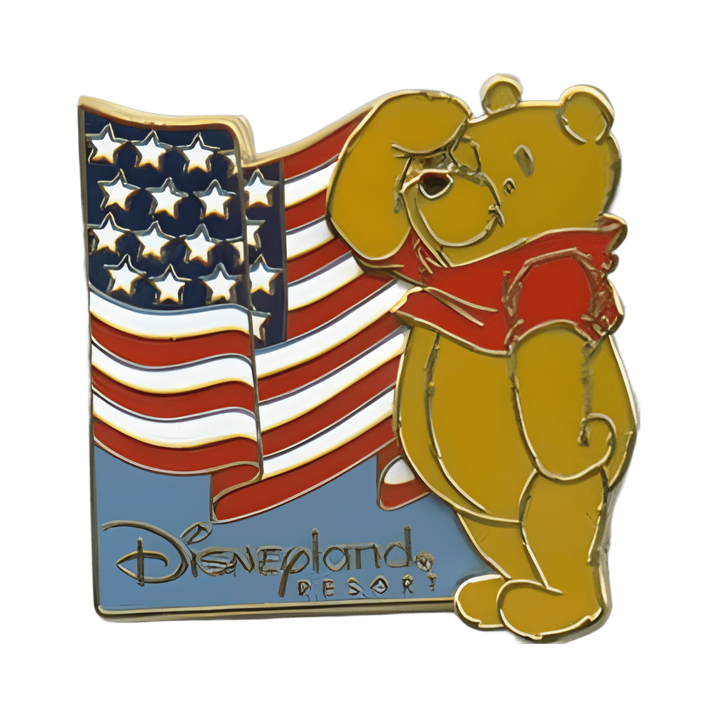 Winnie the Pooh Saluting the American Flag Disney pin