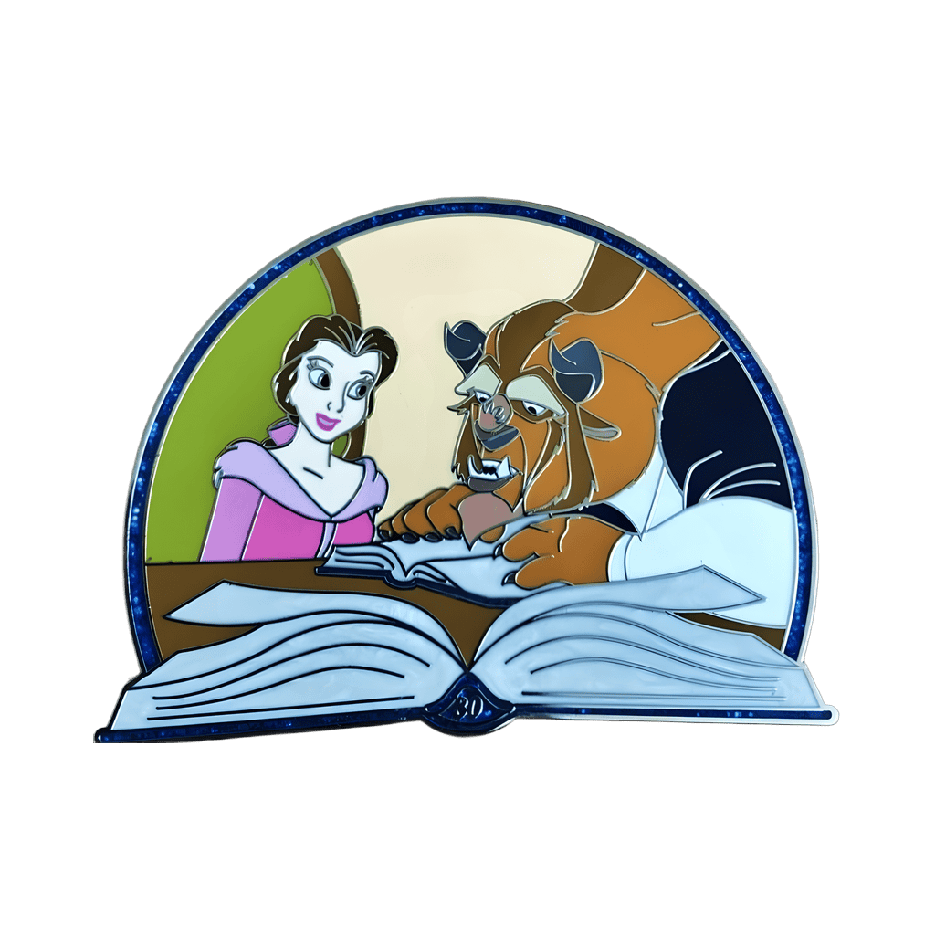 Belle and Beast Reading Disney pin