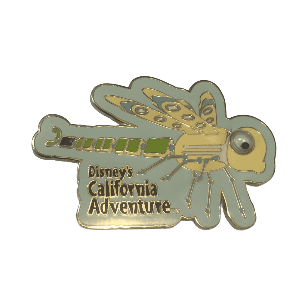 Greetings from California — Yellow Dragonfly (Googly Eyes) Disney pin