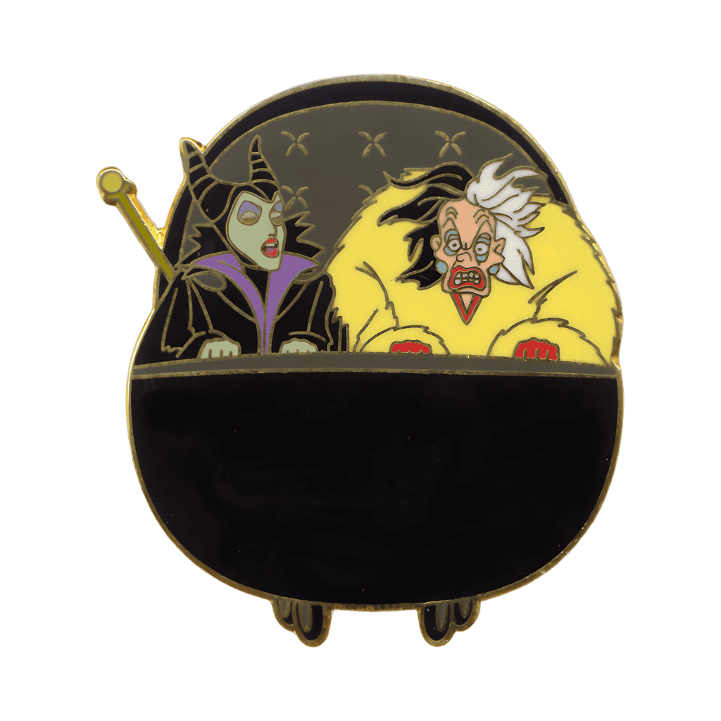 Maleficent & Cruella DeVil in a Doombuggy Disney pin
