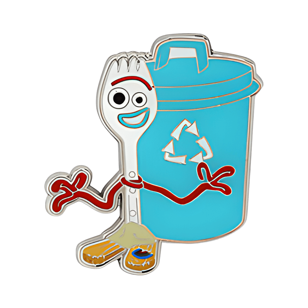 Forky with Recycling Bin Disney pin