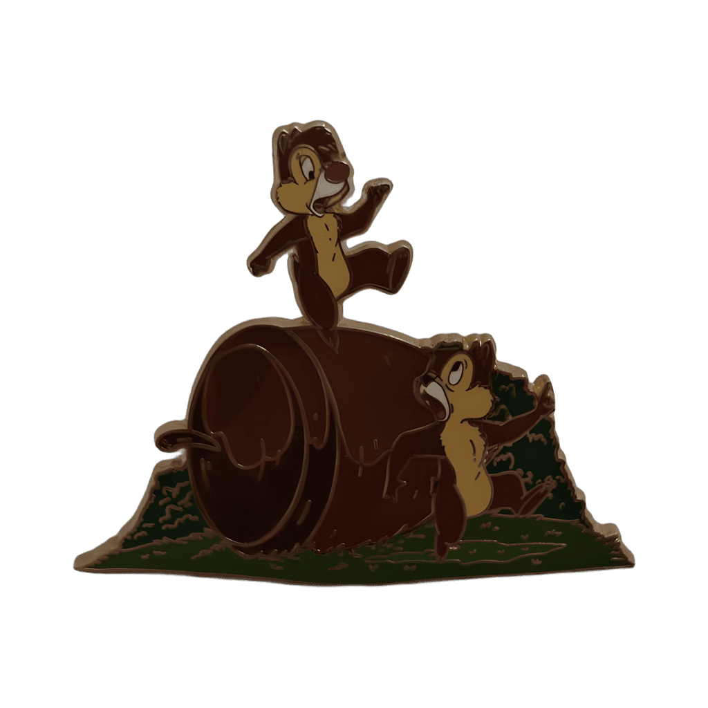 Chip and Dale rolling acorn Disney pin