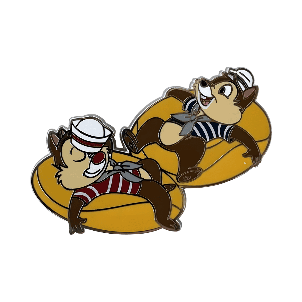 Chip and Dale on Rafts or Tubes Disney pin