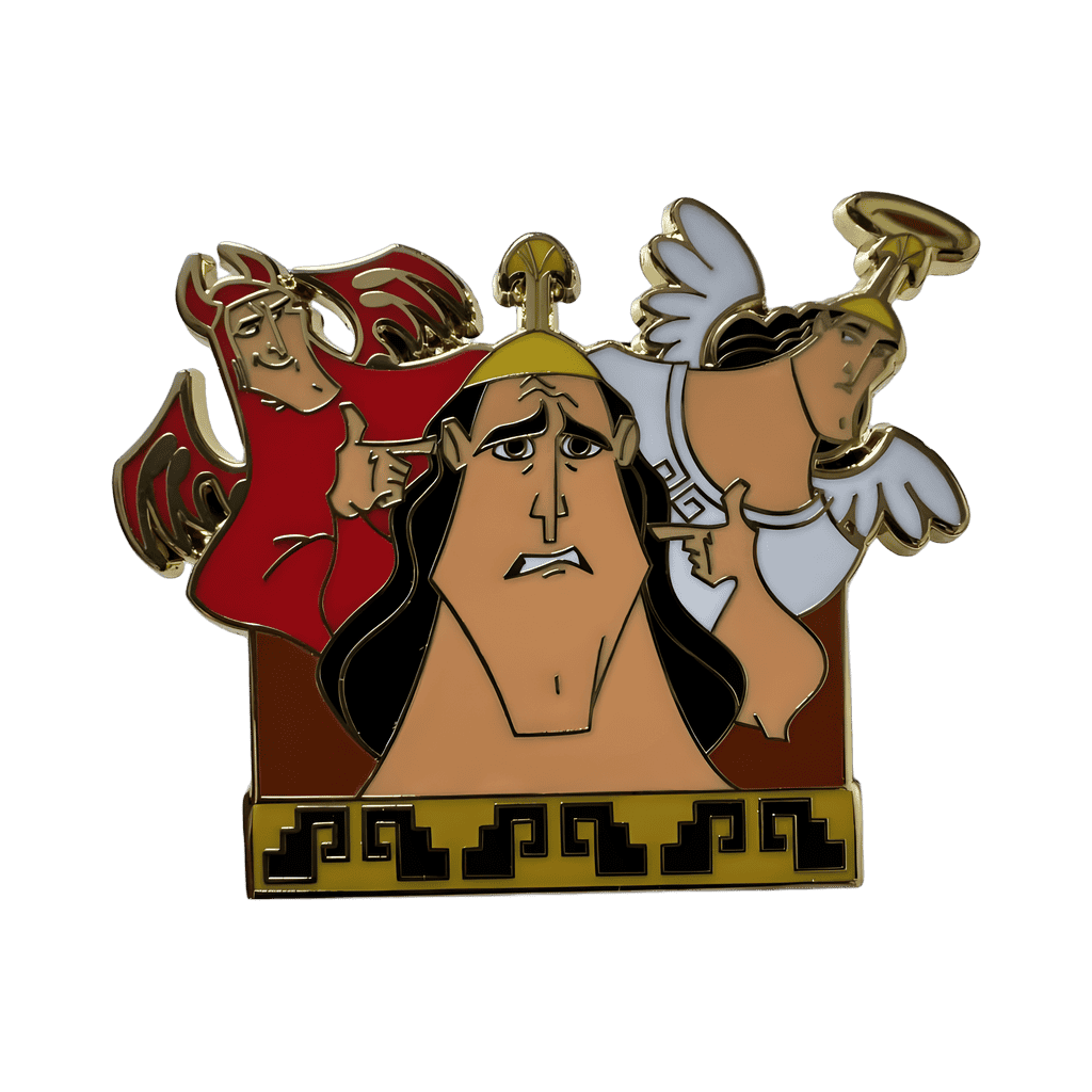 Kronk with Angel and Devil over shoulders Disney pin