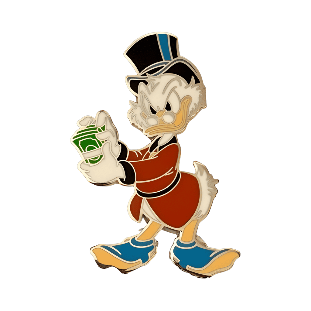 Scrooge McDuck Counting Money Disney pin
