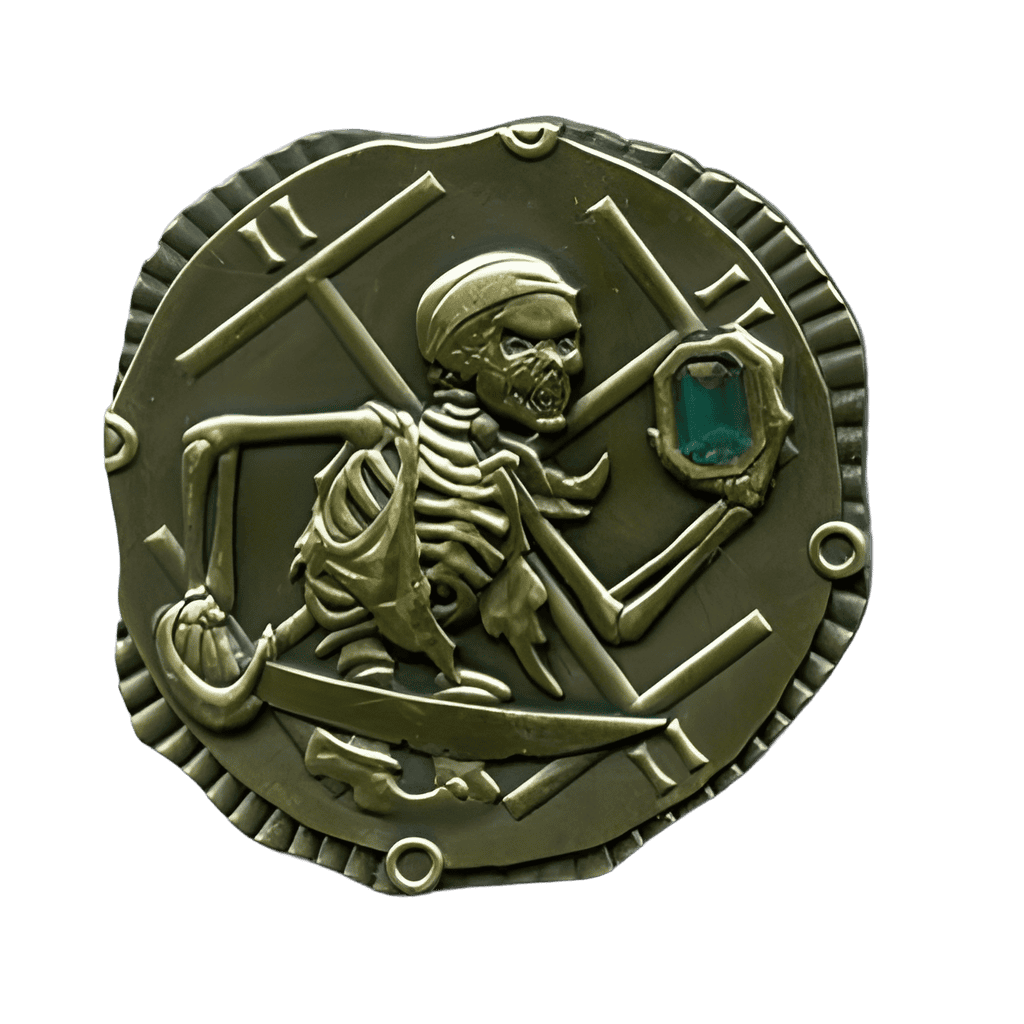 Gold Coin with Emerald Stone Disney pin