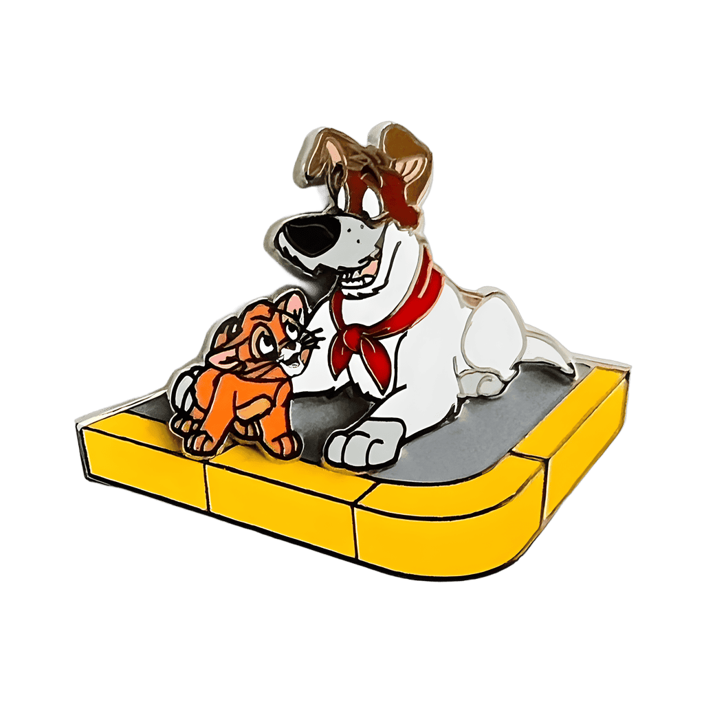 Oliver and Dodger on Sidewalk Disney pin